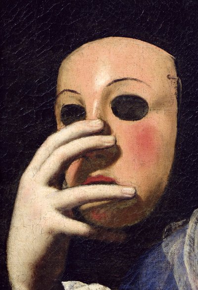 Woman with a Mask (detail) by Lorenzo Lippi